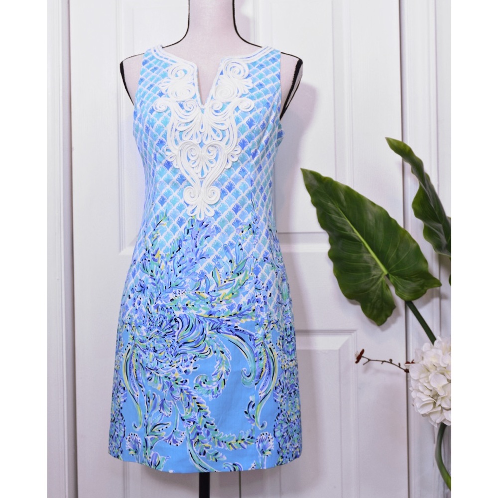 LILLY PULITZER Gabby Stretch Shift Dress Blue 2